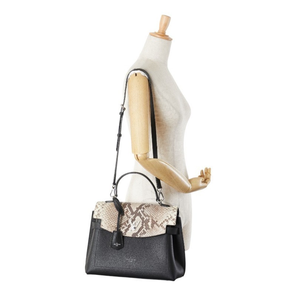 Louis Vuitton Black Python Mm Leather Handbag Me … - image 8